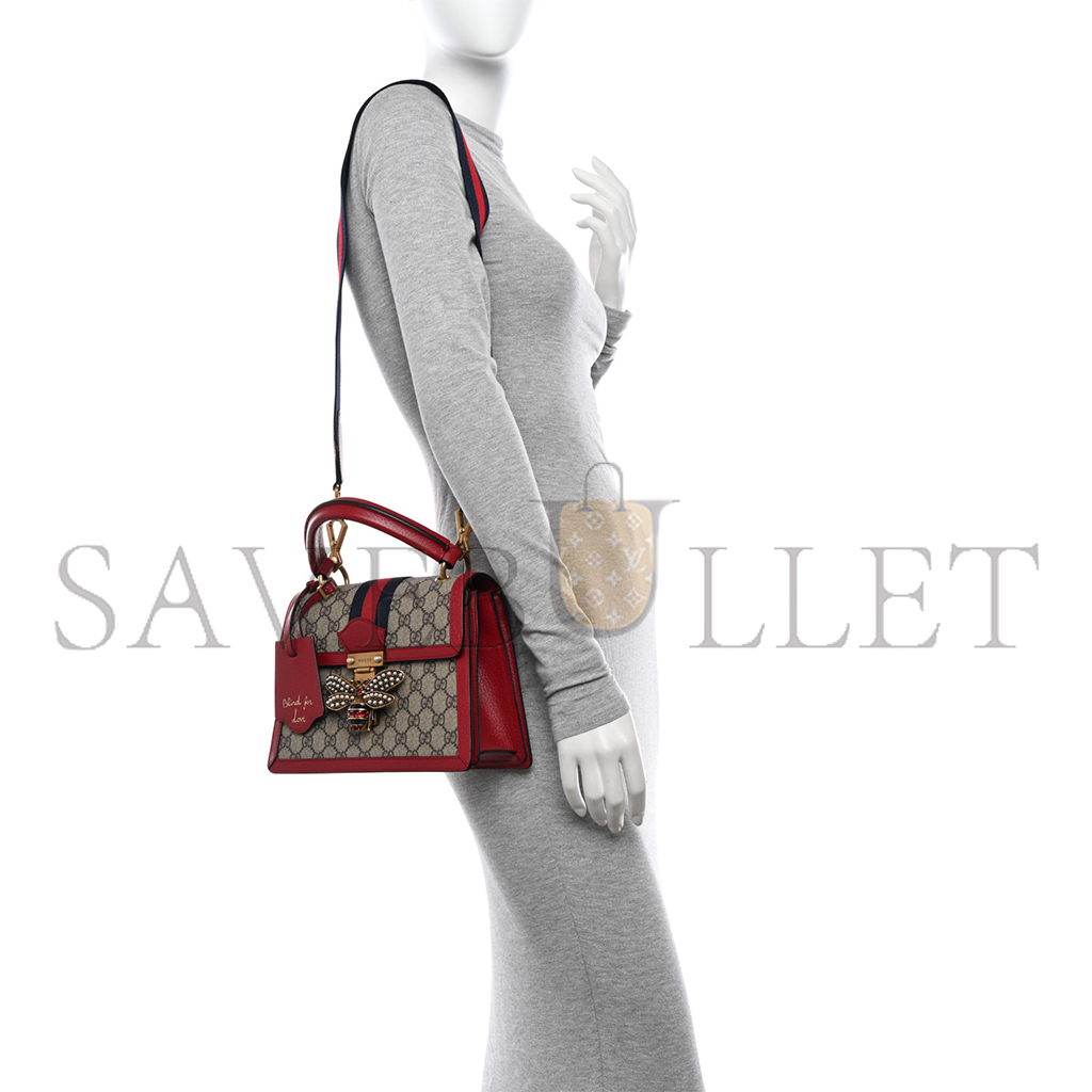 GUCCI GG SUPREME MONOGRAM SMALL QUEEN MARGARET TOP HANDLE BAG RED 476541 (25*18*10cm) GUCCI GG SUPREME MONOGRAM SMALL QUEEN MARGARET TOP HANDLE BAG RED 476541 (25*18*10cm)